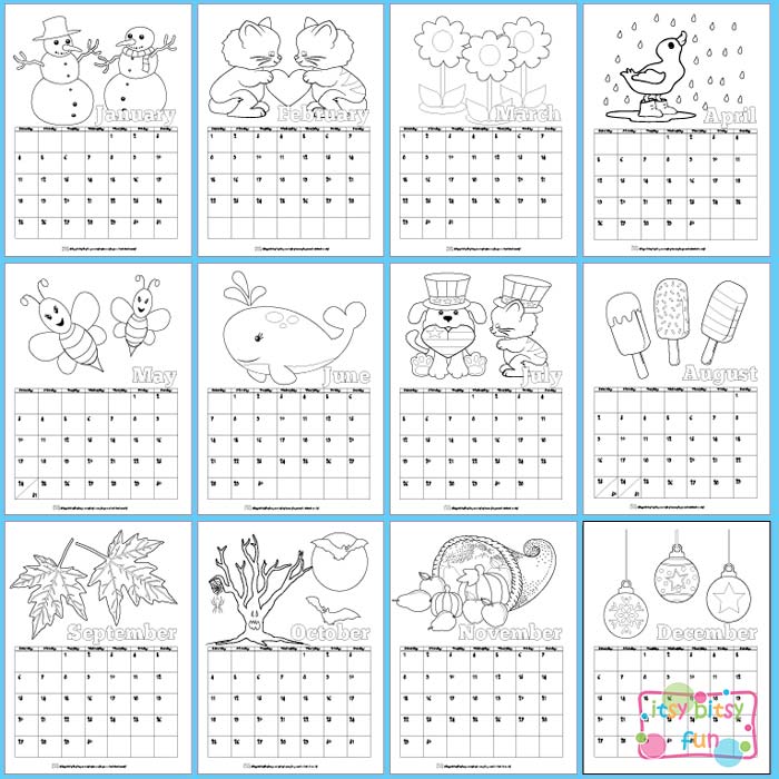 calendar coloring pages - photo #41