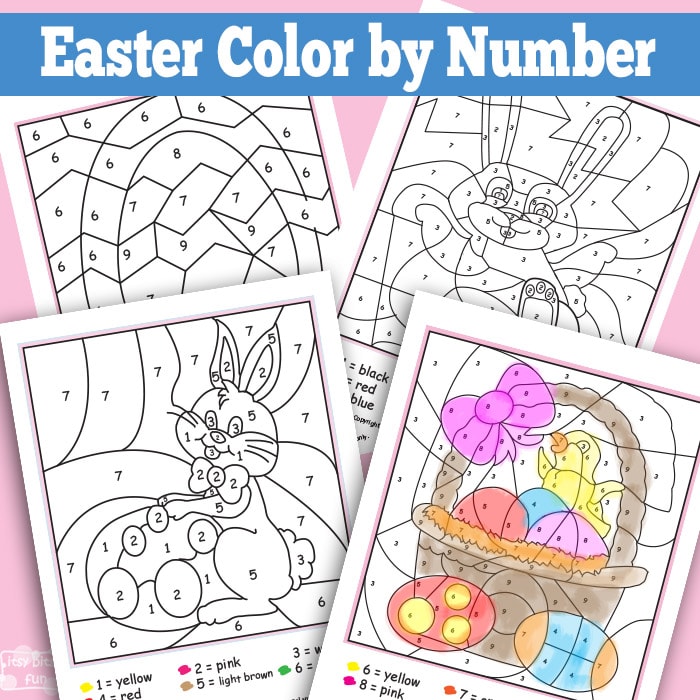 easter bunny coloring pages color by numbers - photo #14