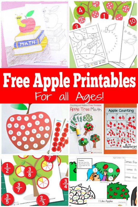 Free apple themed printables