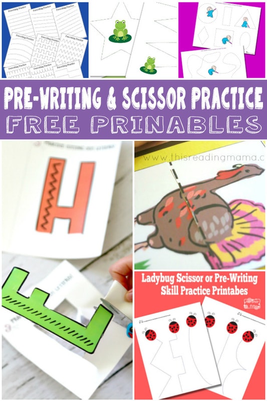 Pre-Writing and scissor practice free printables