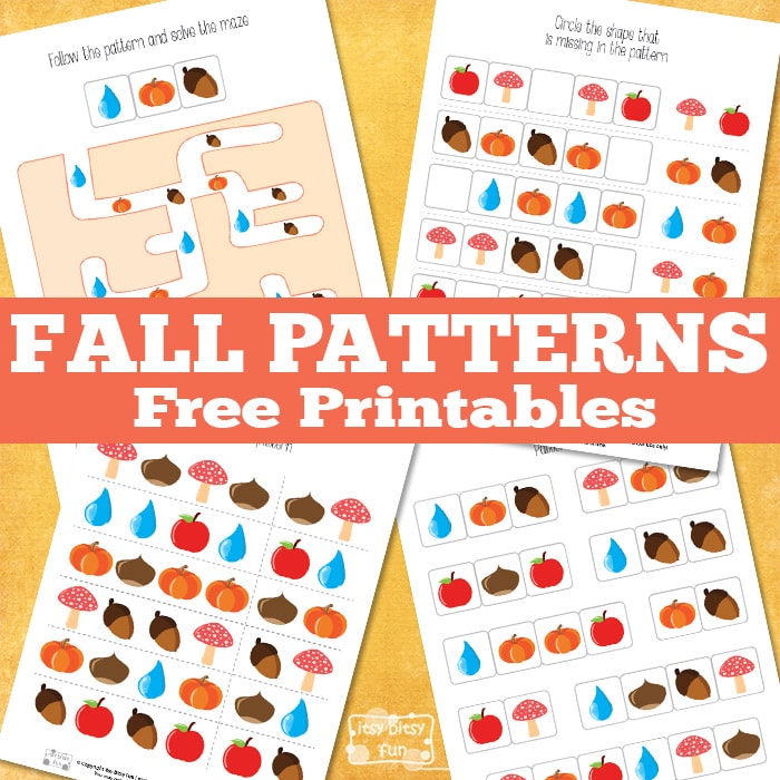Fall Themed Pattern Recognition Printables