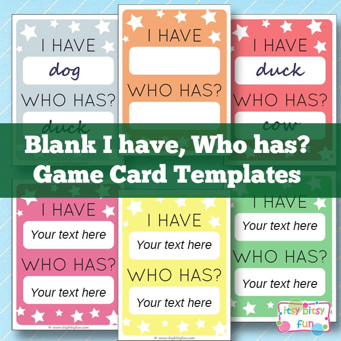 I Have Who Has Template Learning Games For Kids Itsybitsyfun Com