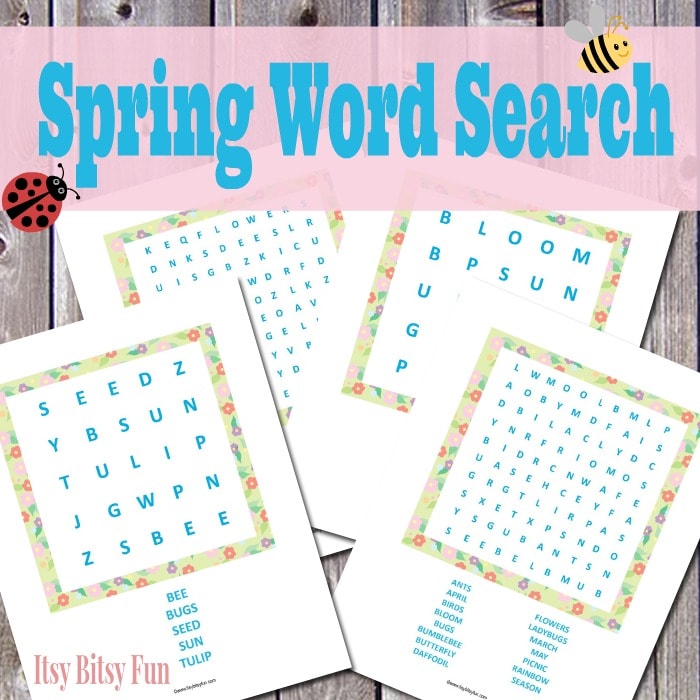 Printable Spring Word Search Puzzles