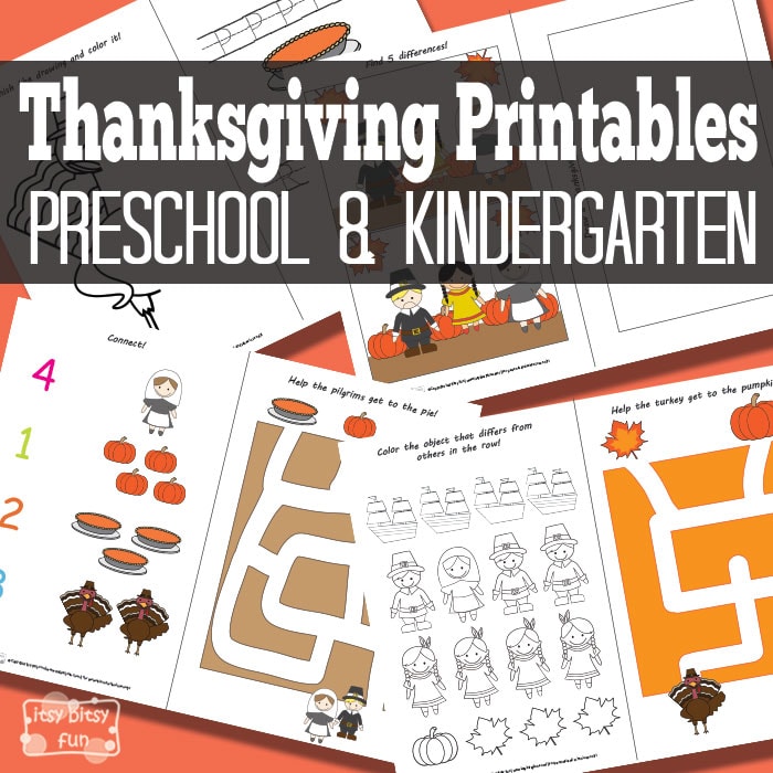 Thanksgiving Printables for Preschool and Kindergarten 