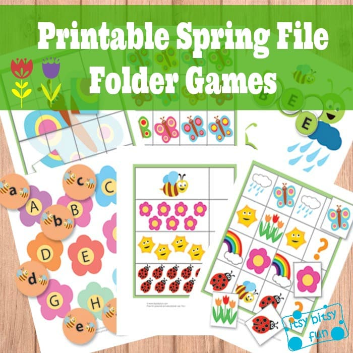Printable Spring File Folder Games