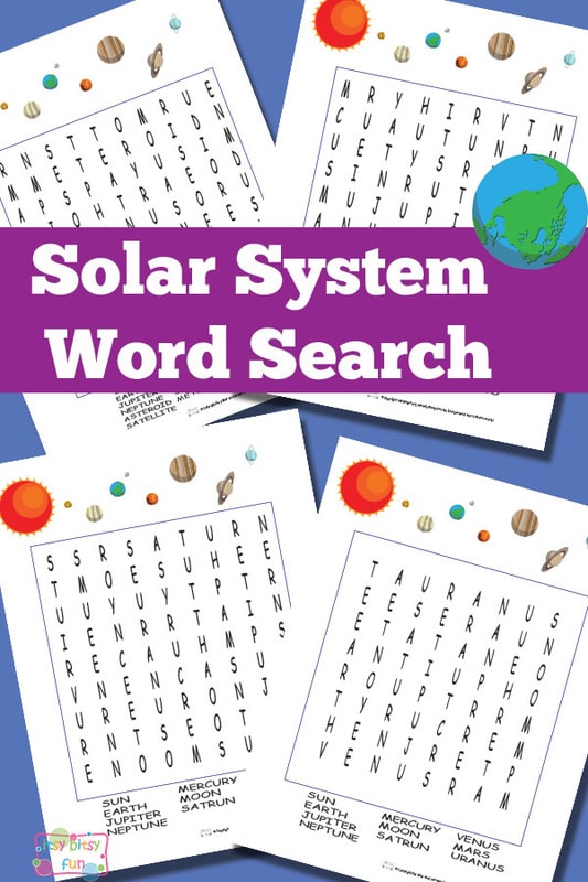 Solar System Word Search Puzzles