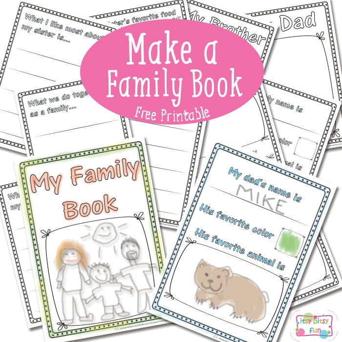 Family Book Free Printable Itsybitsyfun Com