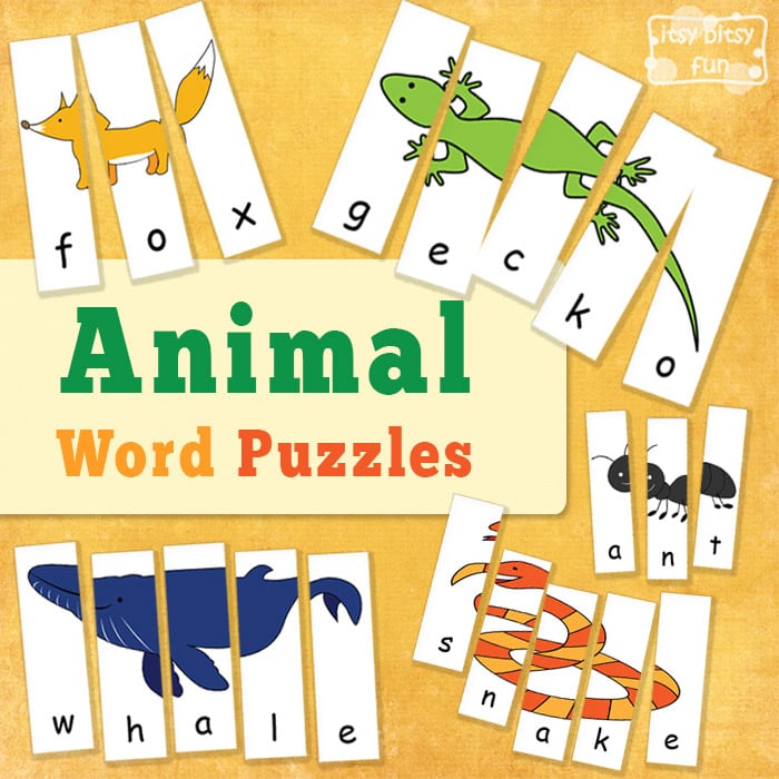 Animal Word Puzzles