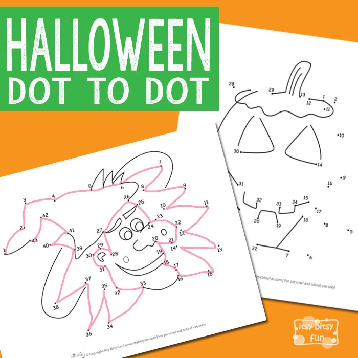 Free Halloween Dot to Dot Worksheets for Kids