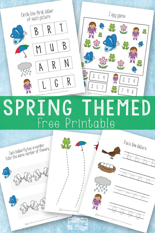 Free Pritnable Spring themed printable pack