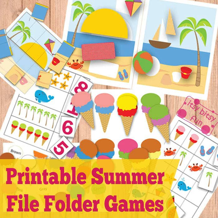 Free Summer File Folder Games for Kids