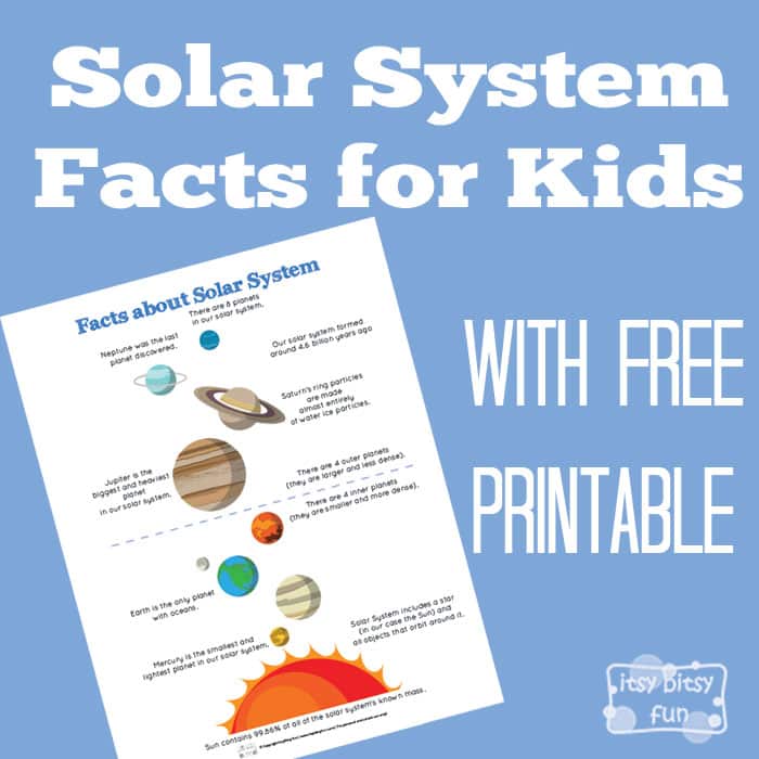 Fun Solar System Facts Printable for Kids