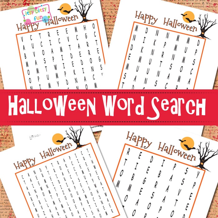 Halloween Word Search Puzzles fro Kids