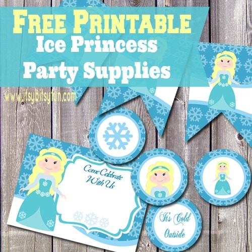 Printable Ice Princess Party Supplies