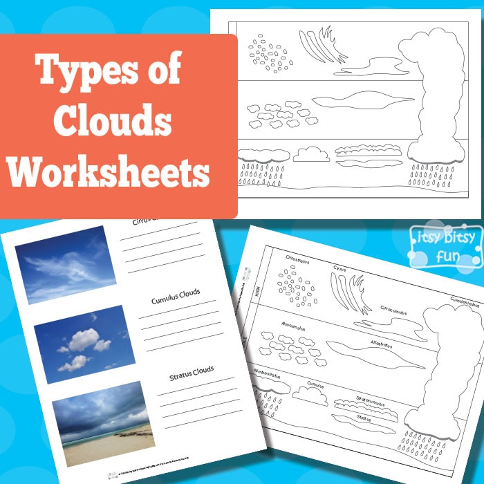 Types Of Clouds Worksheets Itsy Bitsy Fun